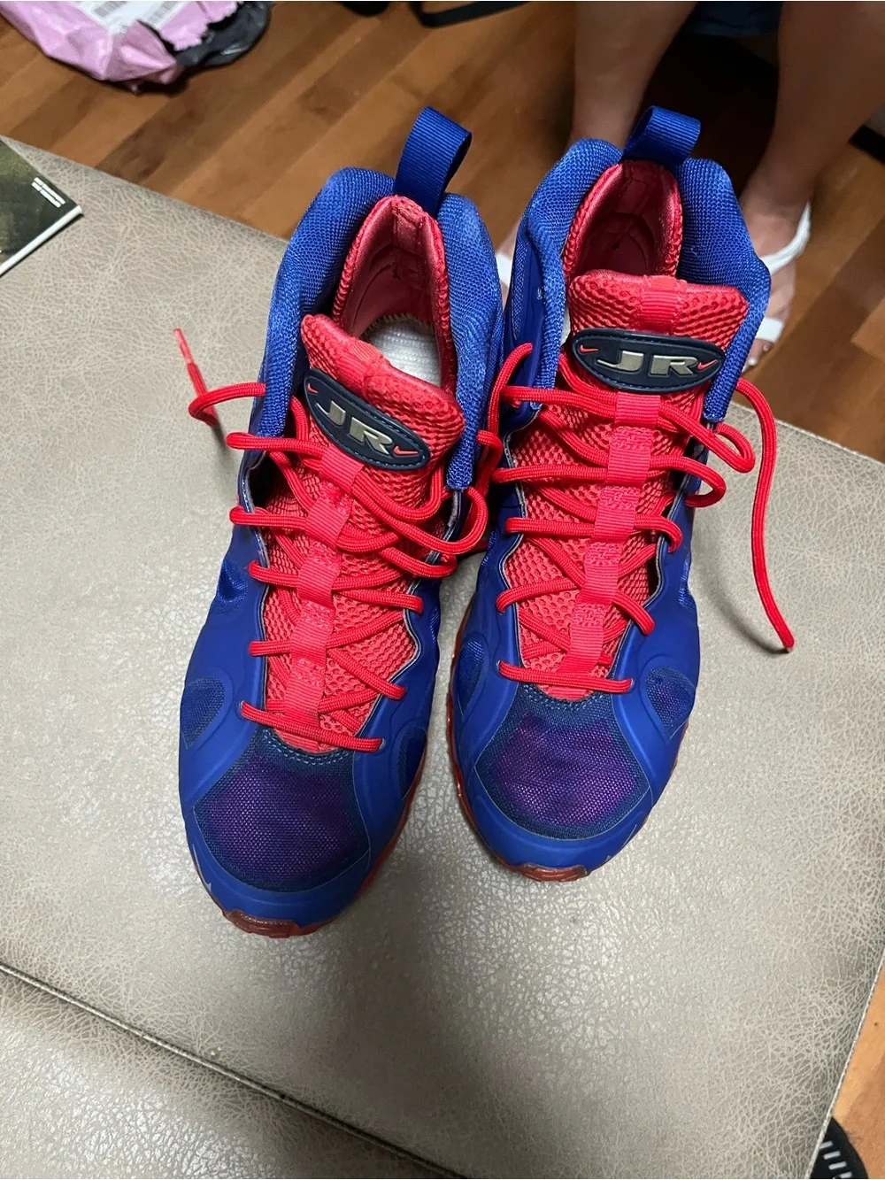 Nike youth Griffey #24  High-Top Sneakers in Blue and Red